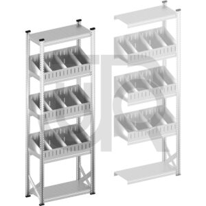 Vakkenstelling H2500 x D400 | startset vak 900 mm | schuine opzetranden 100-200 mm-0