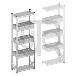 Vakkenstelling H2500 x D320 | startset vak 900 mm | rechte opzetranden 100 mm-0