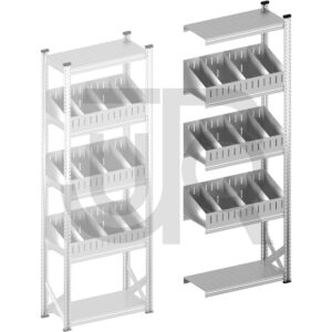 Vakkenstelling H2500 x D320 | aanbouwset vak 900 mm | schuine opzetranden 100-200 mm-0