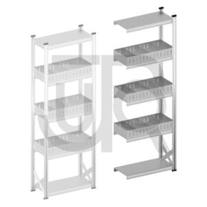 Vakkenstelling H2500 x D320 | aanbouwset vak 900 mm | rechte opzetranden 100 mm-0