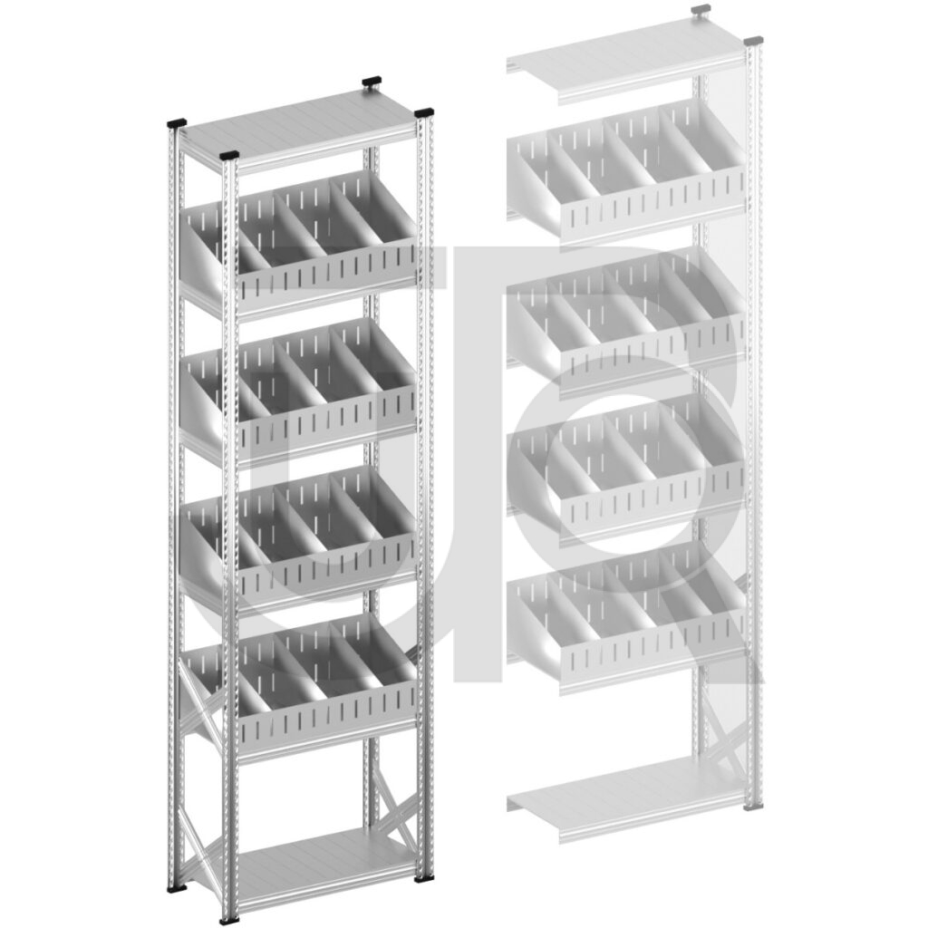 Vakkenstelling H3028 x D320 | startset vak 900 mm | schuine opzetranden 100-200 mm-0