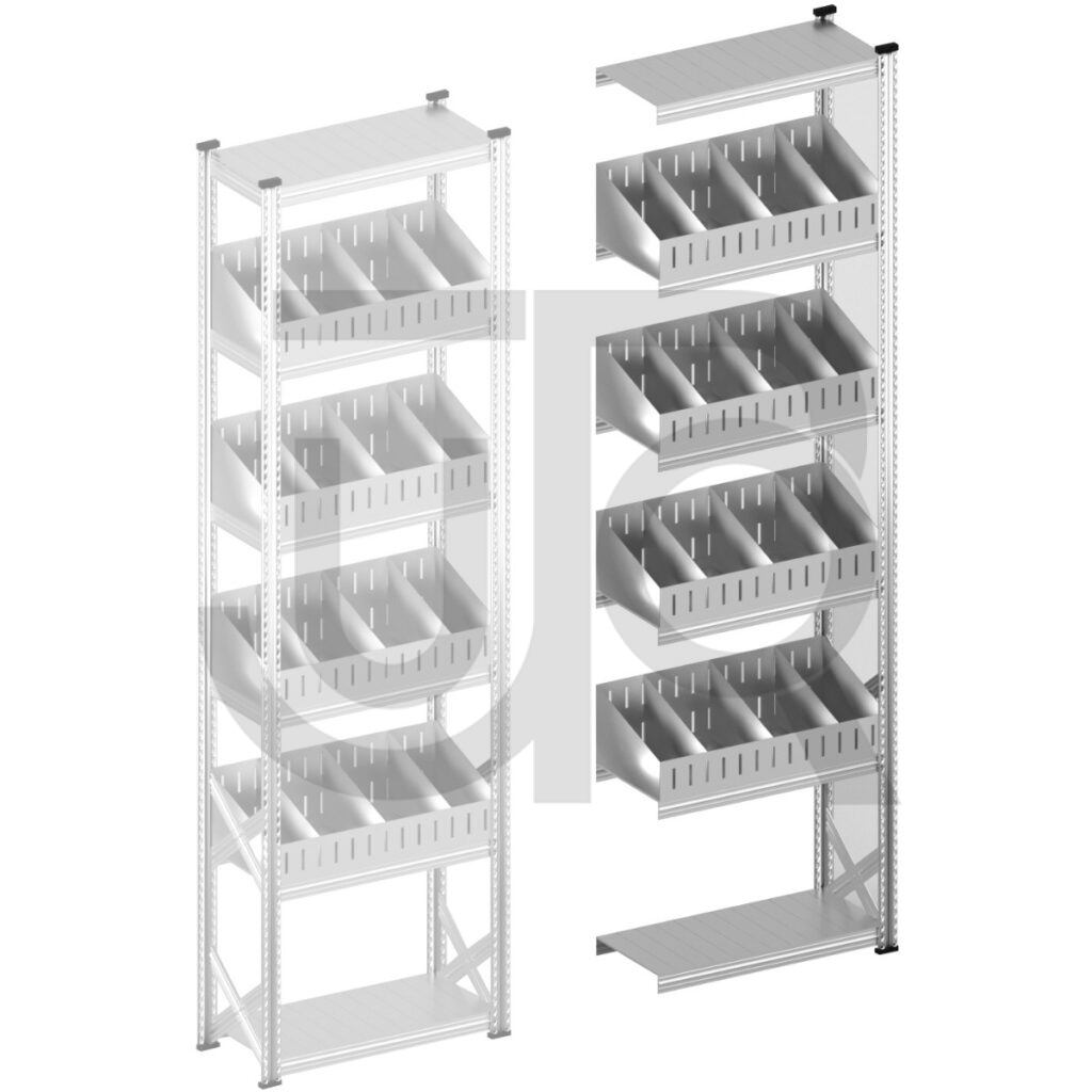 Vakkenstelling H3028 x D400 | aanbouwset vak 900 mm | schuine opzetranden 100-200 mm-0