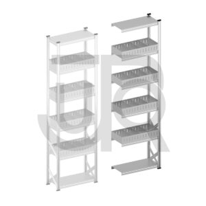 Vakkenstelling H3028 x D400 | aanbouwset vak 900 mm | rechte opzetranden 100 mm-0