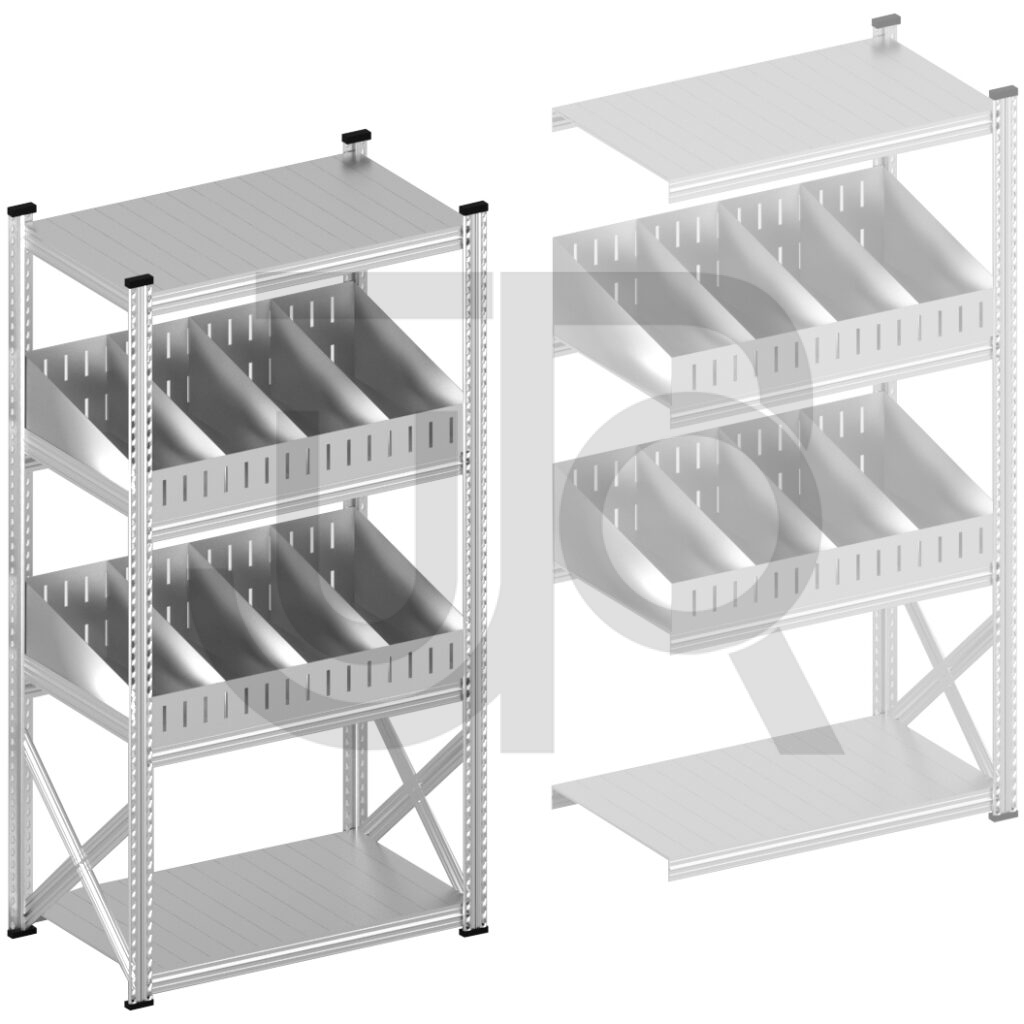 Vakkenstelling H1972 x D500 | startset vak 1050 mm | schuine opzetranden 100-200 mm-0