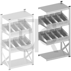 Vakkenstelling H1972 x D600 | aanbouwset vak 1050 mm | schuine opzetranden 100-200 mm-0