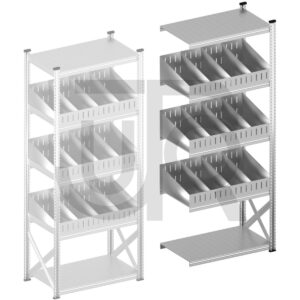 Vakkenstelling H2500 x D500 | aanbouwset vak 1050 mm | schuine opzetranden 100-200 mm-0