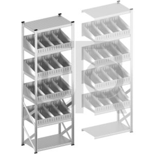 Vakkenstelling H3028 x D600 | startset vak 1050 mm | schuine opzetranden 100-200 mm-0