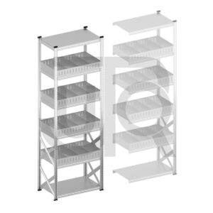 Vakkenstelling H3028 x D500 | startset vak 1050 mm | rechte opzetranden 100 mm-0