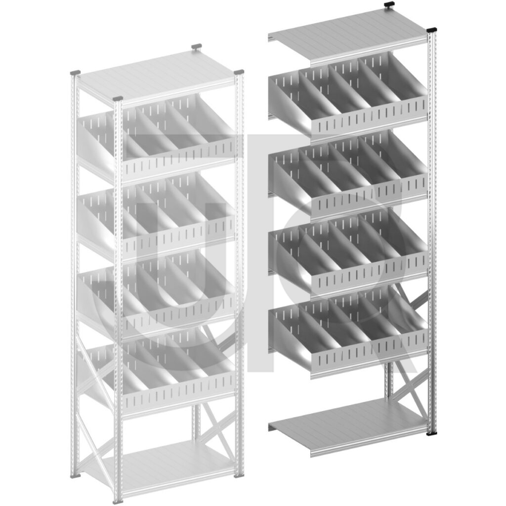 Vakkenstelling H3028 x D500 | aanbouwset vak 1050 mm | schuine opzetranden 100-200 mm-0