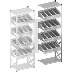 Vakkenstelling H3028 x D600 | aanbouwset vak 1050 mm | schuine opzetranden 100-200 mm-0