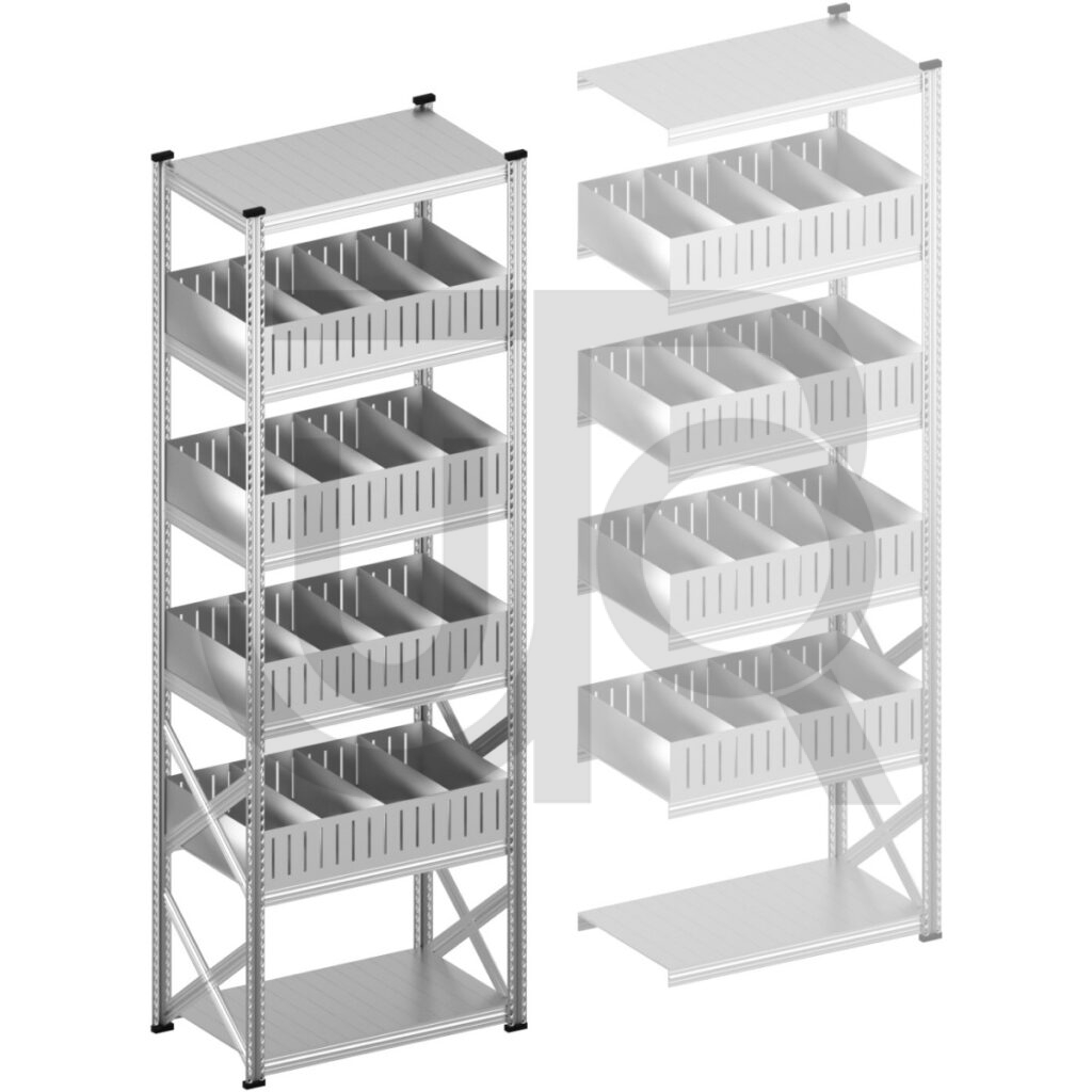 Vakkenstelling H3028 x D600 | startset vak 1050 mm | rechte opzetranden 200 mm-0