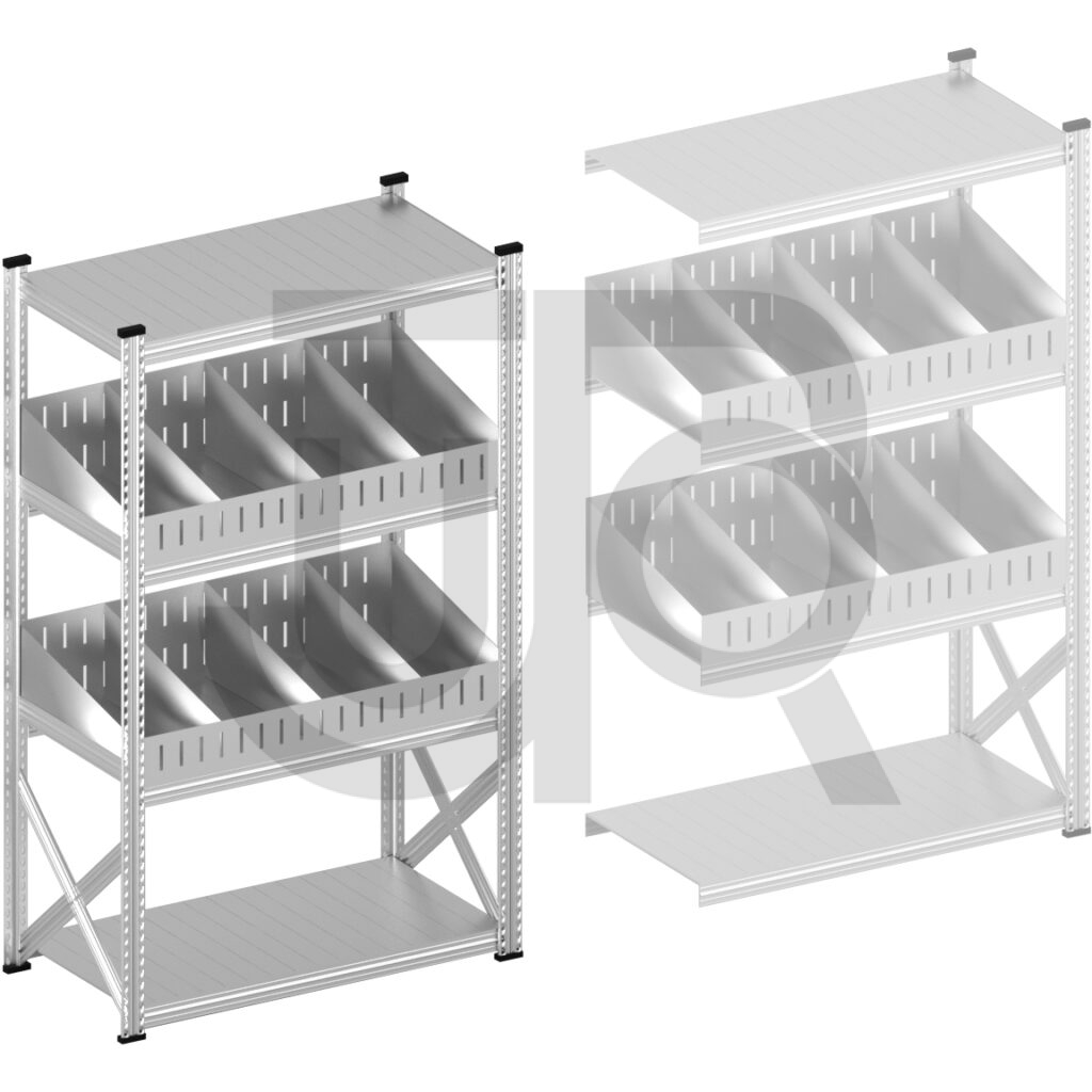 Vakkenstelling H1972 x D600 | startset vak 1200 mm | schuine opzetranden 100-200 mm-0