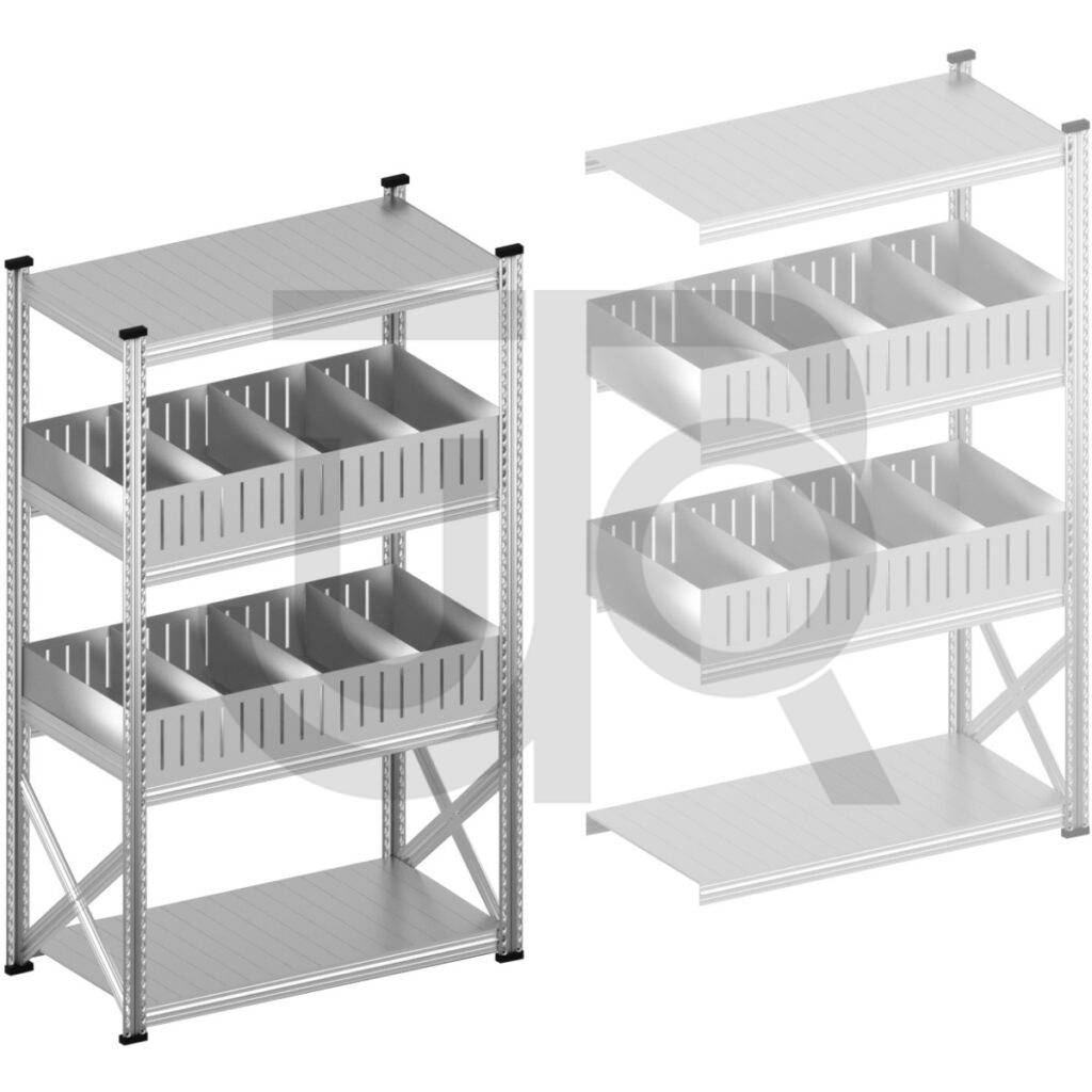Vakkenstelling H1972 x D600 | startset vak 1200 mm | rechte opzetranden 200 mm-0