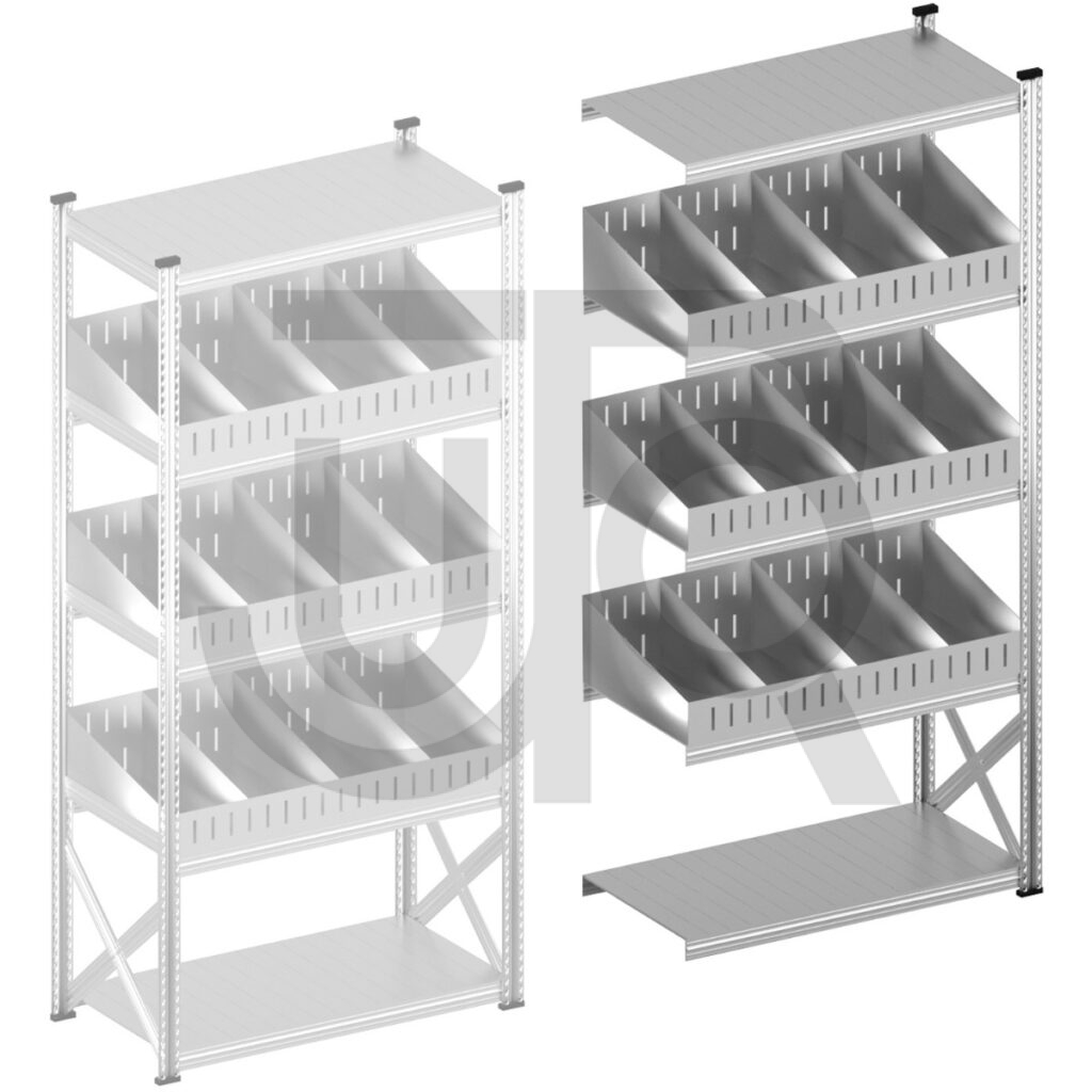 Vakkenstelling H2500 x D500 | aanbouwset vak 1200 mm | schuine opzetranden 100-200 mm-0