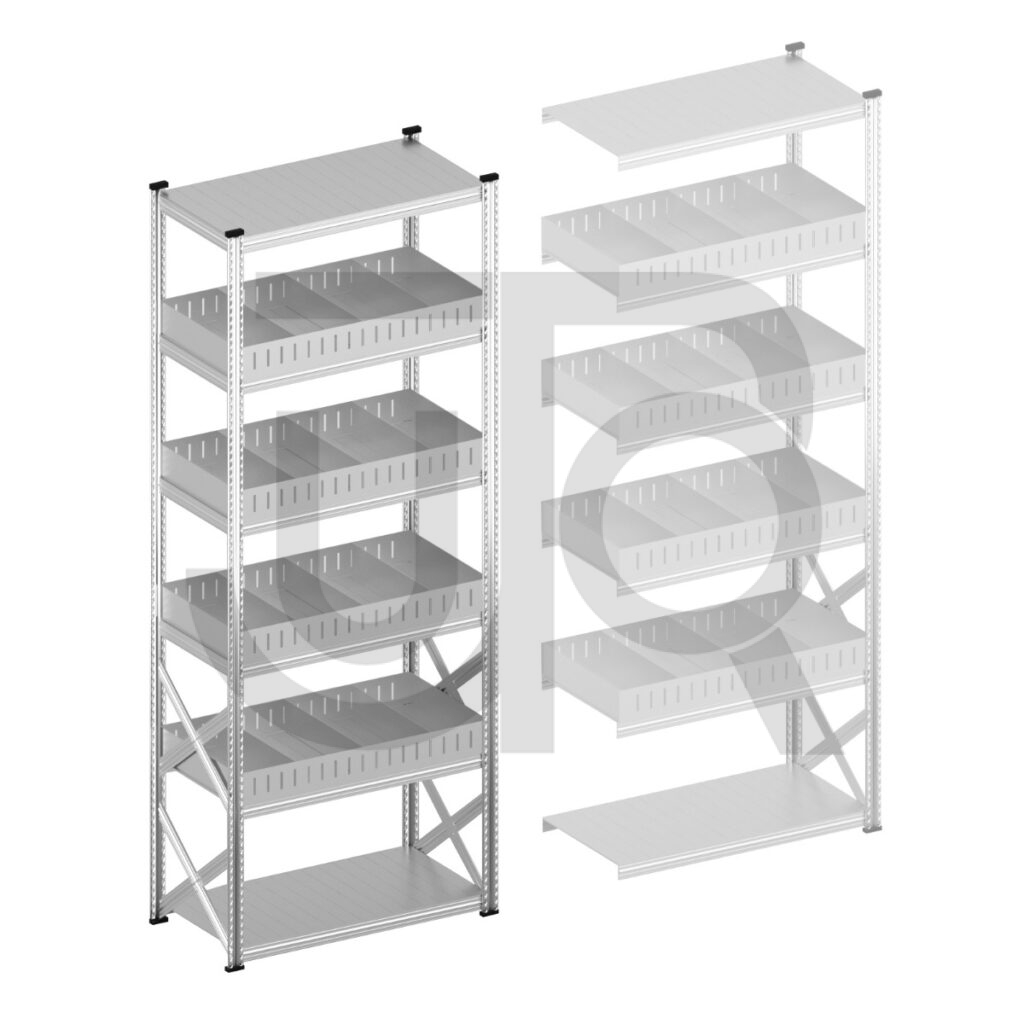 Vakkenstelling H3028 x D500 | startset vak 1200 mm | rechte opzetranden 100 mm-0