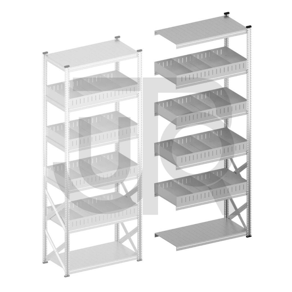 Vakkenstelling H3028 x D500 | aanbouwset vak 1200 mm | rechte opzetranden 100 mm-0