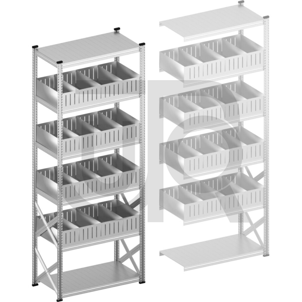 Vakkenstelling H3028 x D500 | startset vak 1200 mm | rechte opzetranden 200 mm-0