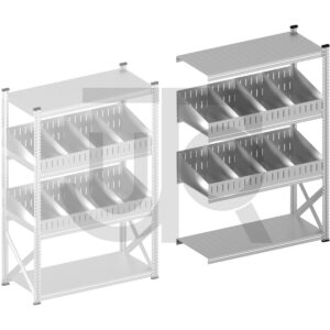 Vakkenstelling H1972 x D500 | aanbouwset vak 1350 mm | schuine opzetranden 100-200 mm-0