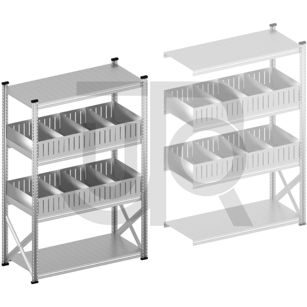 Vakkenstelling H1972 x D500 | startset vak 1350 mm | rechte opzetranden 200 mm-0