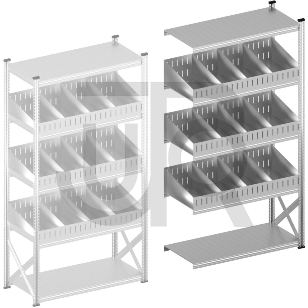 Vakkenstelling H2500 x D600 | aanbouwset vak 1350 mm | schuine opzetranden 100-200 mm-0