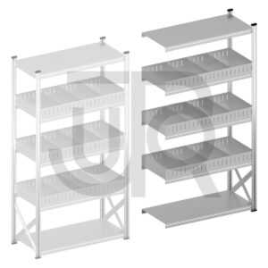 Vakkenstelling H2500 x D500 | aanbouwset vak 1350 mm | rechte opzetranden 100 mm-0