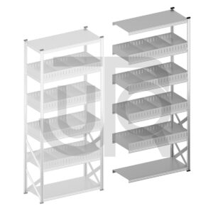 Vakkenstelling H3028 x D500 | aanbouwset vak 1350 mm | rechte opzetranden 100 mm-0