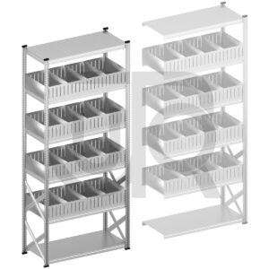 Vakkenstelling H3028 x D500 | startset vak 1350 mm | rechte opzetranden 200 mm-0