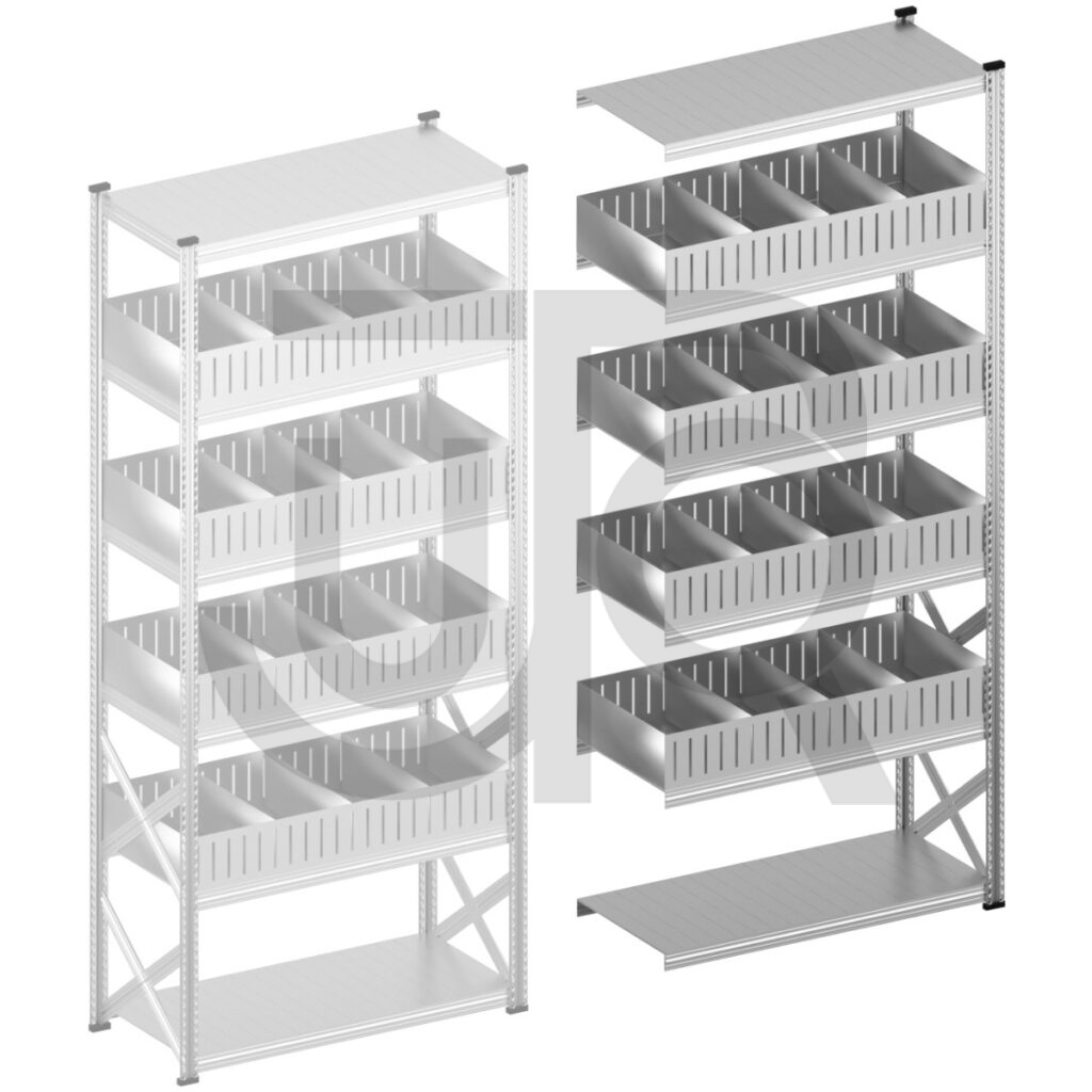 Vakkenstelling H3028 x D500 | aanbouwset vak 1350 mm | rechte opzetranden 200 mm-0