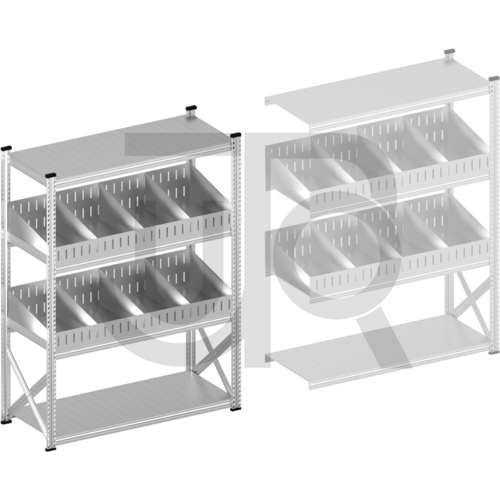 Vakkenstelling H1972 x D600 | startset vak 1500 mm | schuine opzetranden 100-200 mm-0