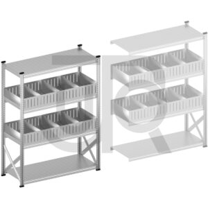 Vakkenstelling H1972 x D600 | startset vak 1500 mm | rechte opzetranden 200 mm-0