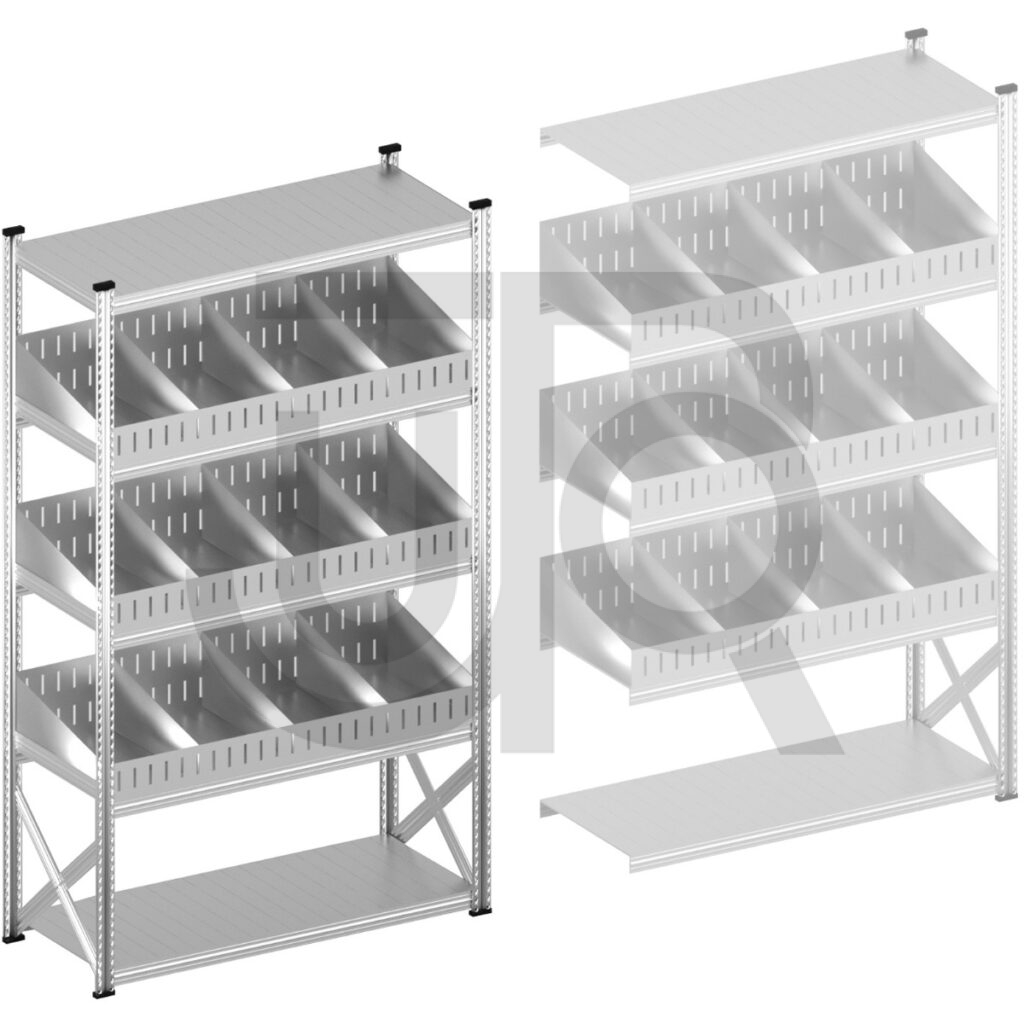 Vakkenstelling H2500 x D500 | startset vak 1500 mm | schuine opzetranden 100-200 mm-0