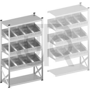 Vakkenstelling H2500 x D600 | startset vak 1500 mm | schuine opzetranden 100-200 mm-0