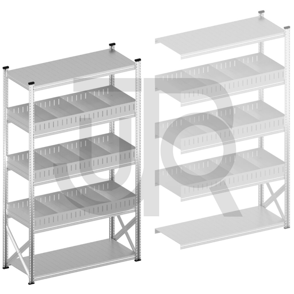 Vakkenstelling H2500 x D600 | startset vak 1500 mm | rechte opzetranden 100 mm-0