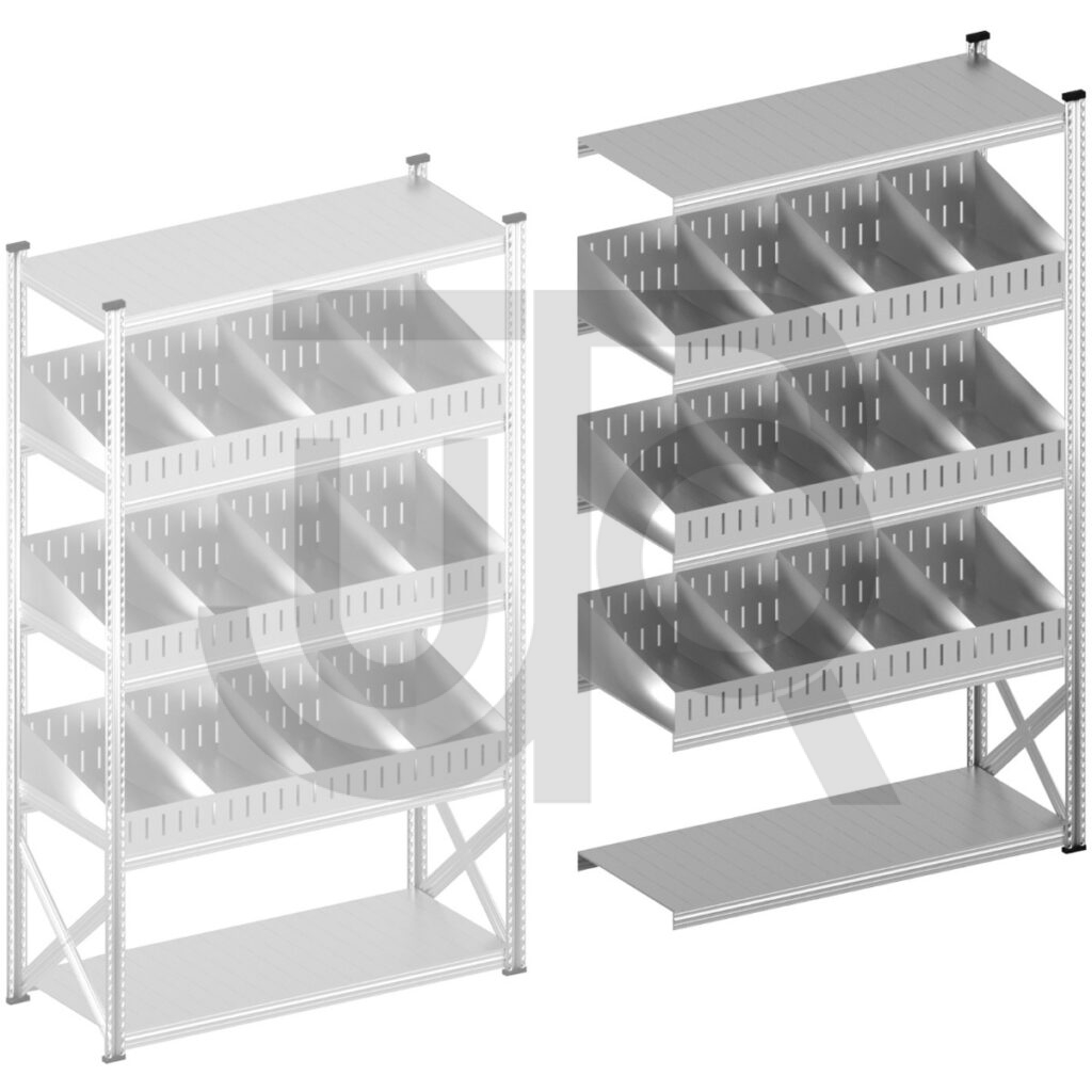 Vakkenstelling H2500 x D600 | aanbouwset vak 1500 mm | schuine opzetranden 100-200 mm-0