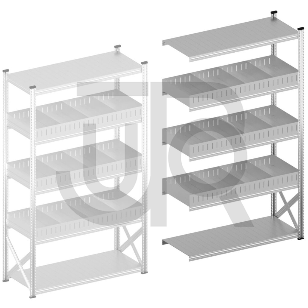 Vakkenstelling H12500 x D500 | aanbouwset vak 1500 mm | rechte opzetranden 100 mm-0