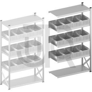 Vakkenstelling H2500 x D500 | aanbouwset vak 1500 mm | rechte opzetranden 200 mm-0