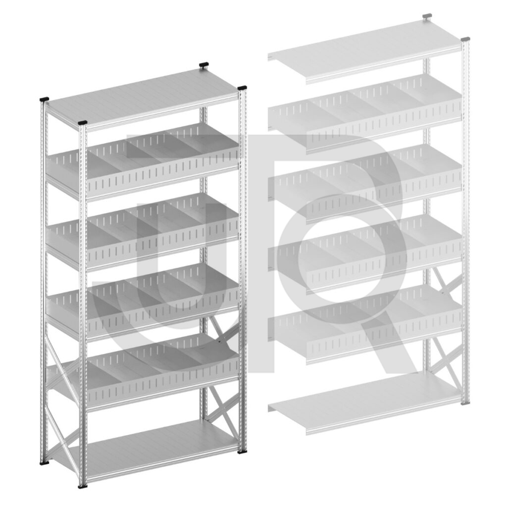 Vakkenstelling H3028 x D600 | startset vak 1500 mm | rechte opzetranden 100 mm-0