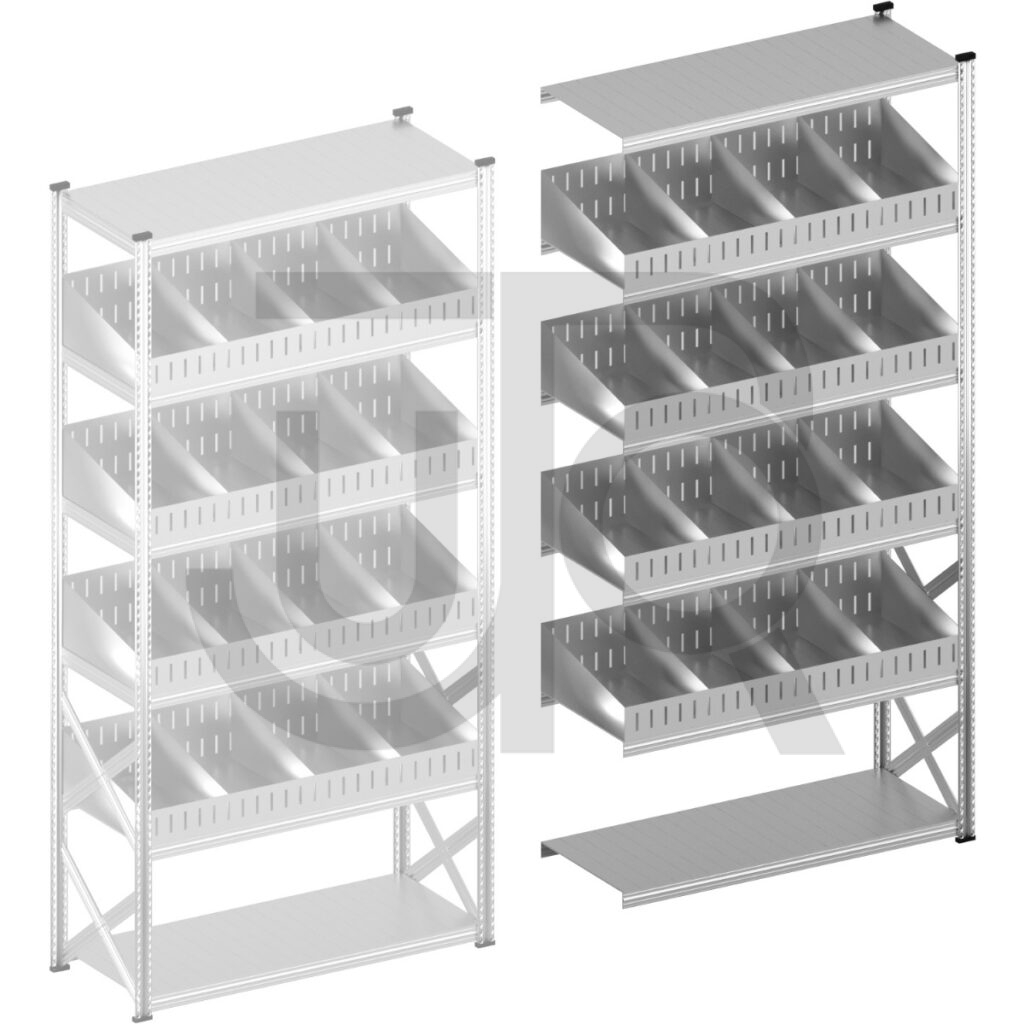 Vakkenstelling H3028 x D600 | aanbouwset vak 1500 mm | schuine opzetranden 100-200 mm-0