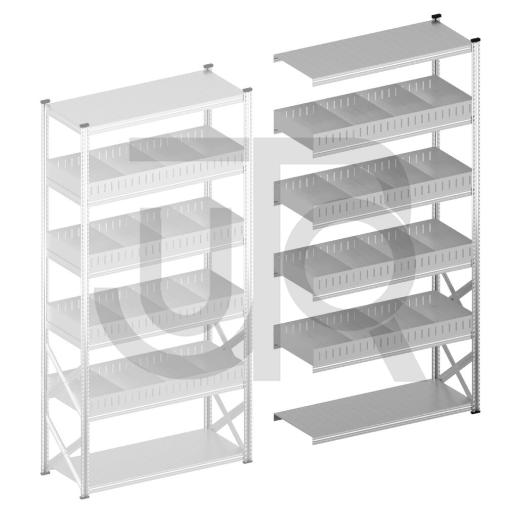 Vakkenstelling H3028 x D500 | aanbouwset vak 1500 mm | rechte opzetranden 100 mm-0