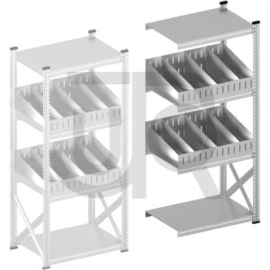 Vakkenstelling H1972 x D500 | aanbouwset vak 900 mm | schuine opzetranden 100-200 mm-0