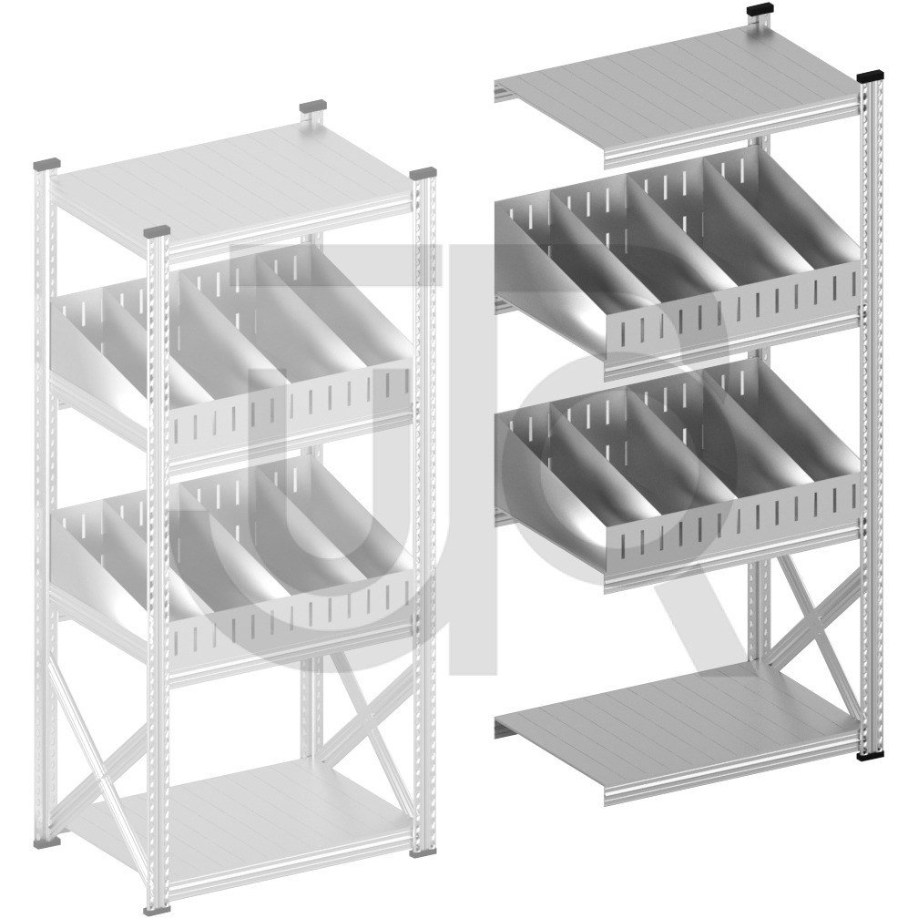 Vakkenstelling H1972 x D500 | aanbouwset vak 900 mm | schuine opzetranden 100-200 mm-0