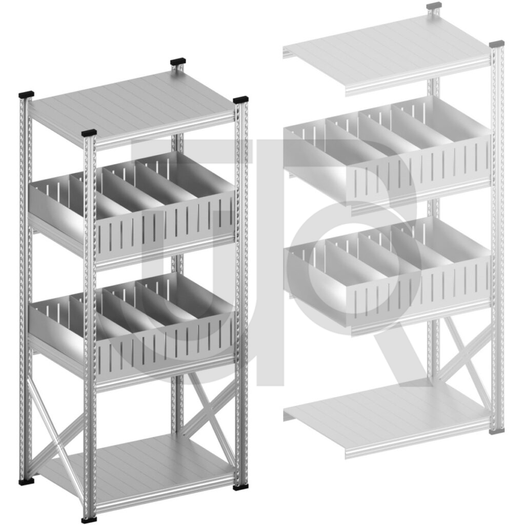 Vakkenstelling H1972 x D500 | startset vak 900 mm | rechte opzetranden 200 mm-0