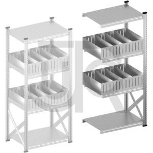 Vakkenstelling H1972 x D600 | aanbouwset vak 900 mm | rechte opzetranden 200 mm-0