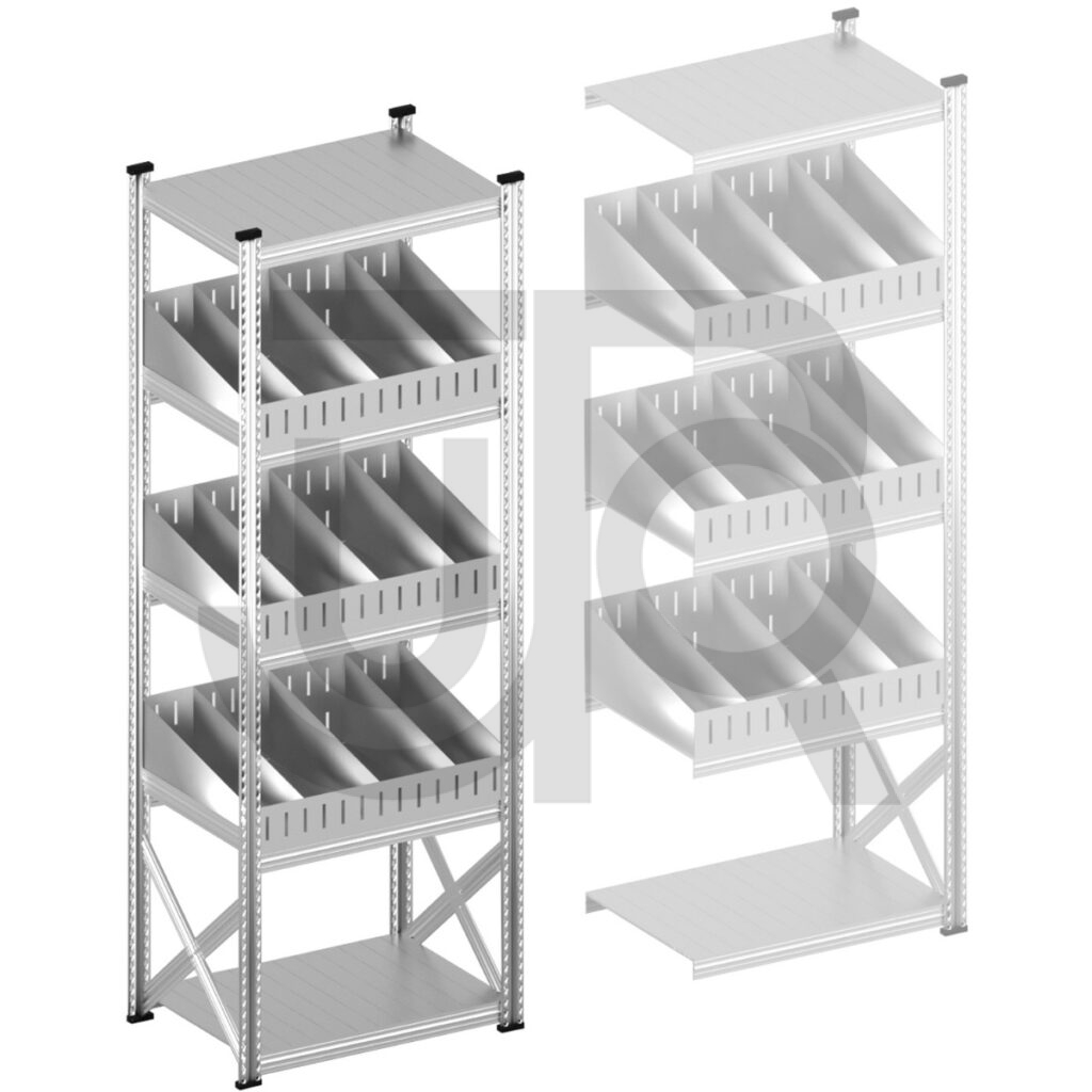 Vakkenstelling H2500 x D600 | startset vak 900 mm | schuine opzetranden 100-200 mm-0