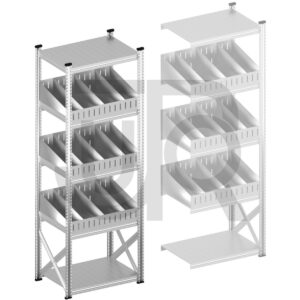 Vakkenstelling H2500 x D600 | startset vak 900 mm | schuine opzetranden 100-200 mm-0