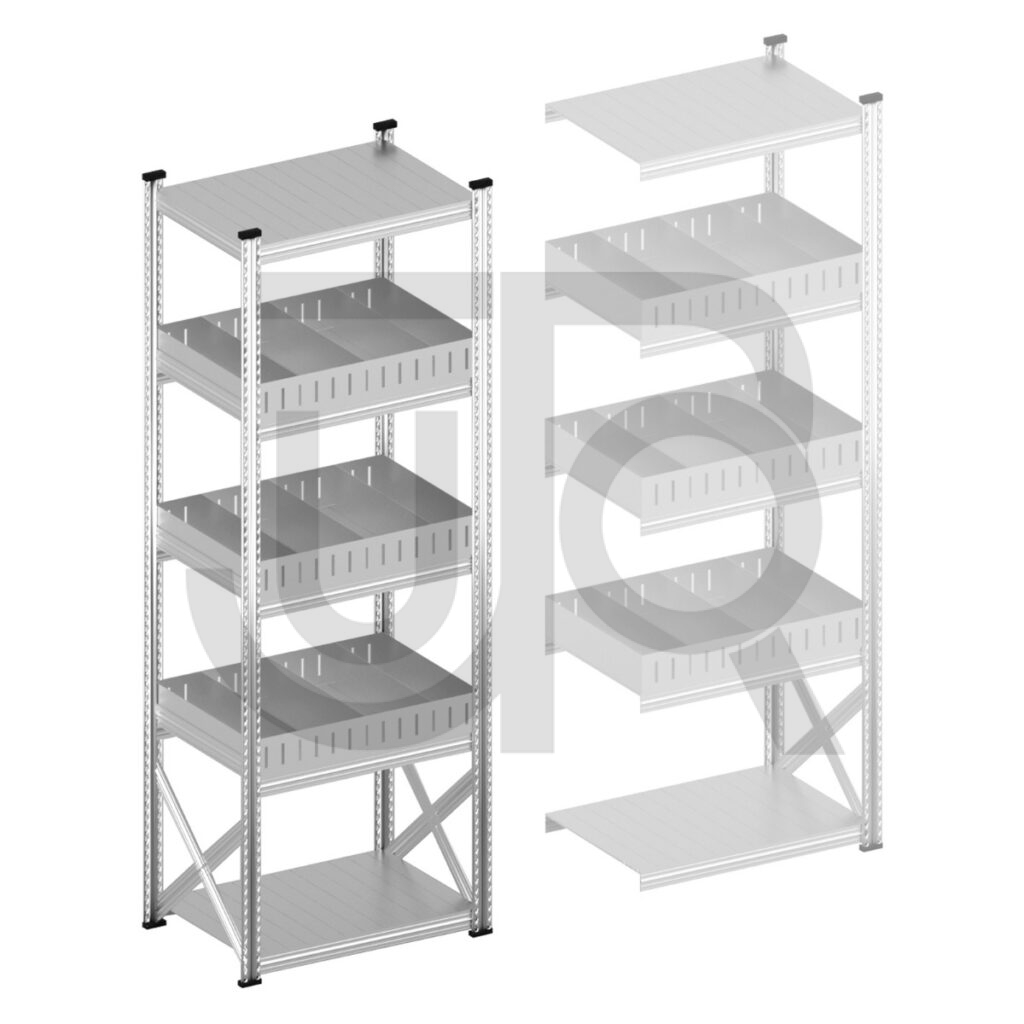 Vakkenstelling H2500 x D600 | startset vak 900 mm | rechte opzetranden 100 mm-0