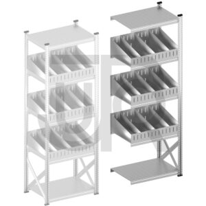 Vakkenstelling H2500 x D600 | aanbouwset vak 900 mm | schuine opzetranden 100-200 mm-0