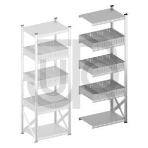 Vakkenstelling H2500 x D500 | aanbouwset vak 900 mm | rechte opzetranden 100 mm-0