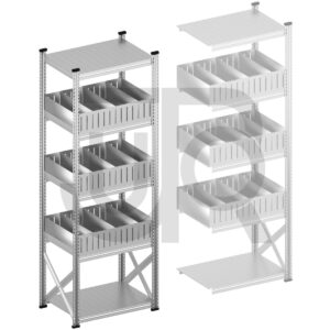 Vakkenstelling H2500 x D500 | startset vak 900 mm | rechte opzetranden 200 mm-0