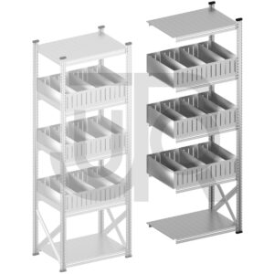 Vakkenstelling H2500 x D500 | aanbouwset vak 900 mm | rechte opzetranden 200 mm-0